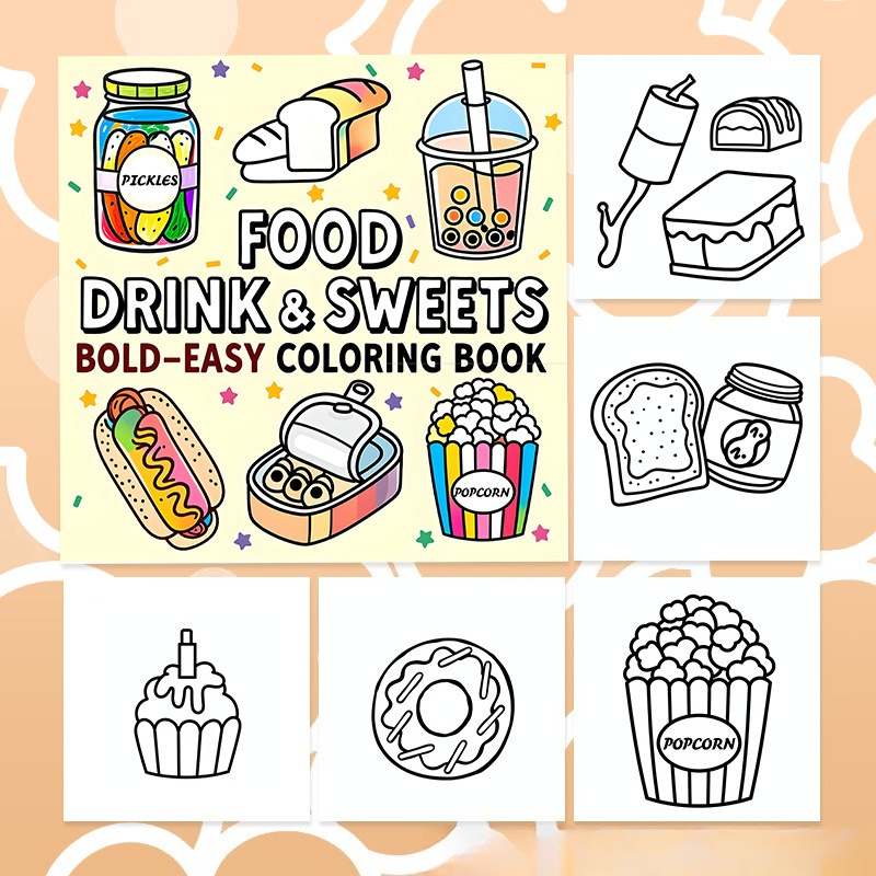 Livre de coloriage et de dessi - Food Snacks Coloring Book avis et prix
