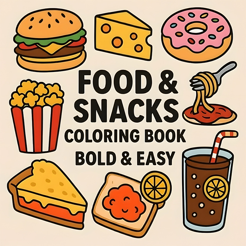 Carnet de coloriage et de dess - Food Snacks Coloring Book avis et prix